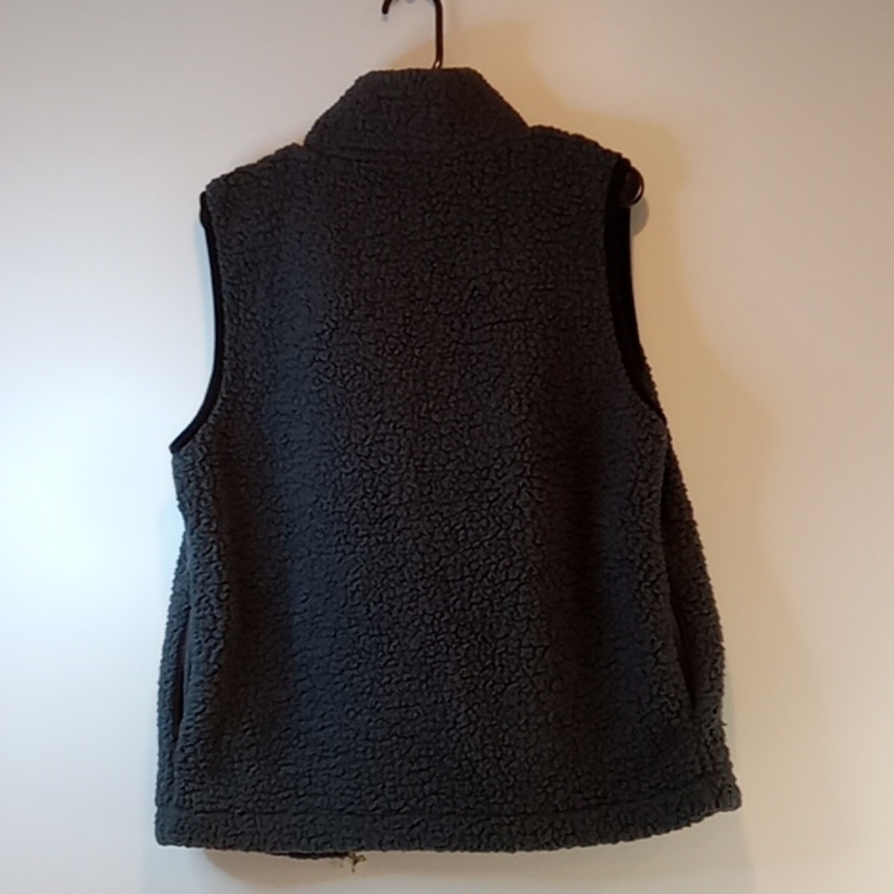 PINK Victoria’s Secret Full Zip Sherpa Fleece Vest Jacket Women's Sz Med NICE! - Picture 10 of 12